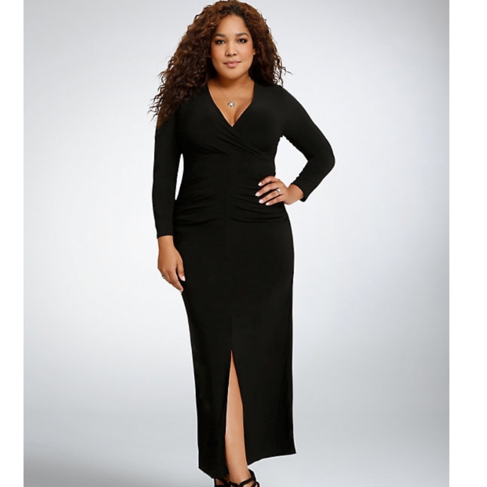 🆕 Torrid black lace surplice bodycon dress size 1 - Picture 3 of 10
